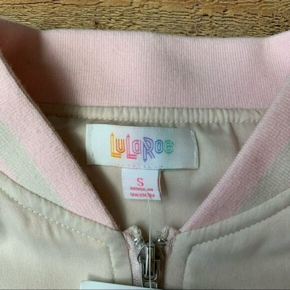 Lularoe light pink and cream varsity style jacket -S - Picture 3 of 11